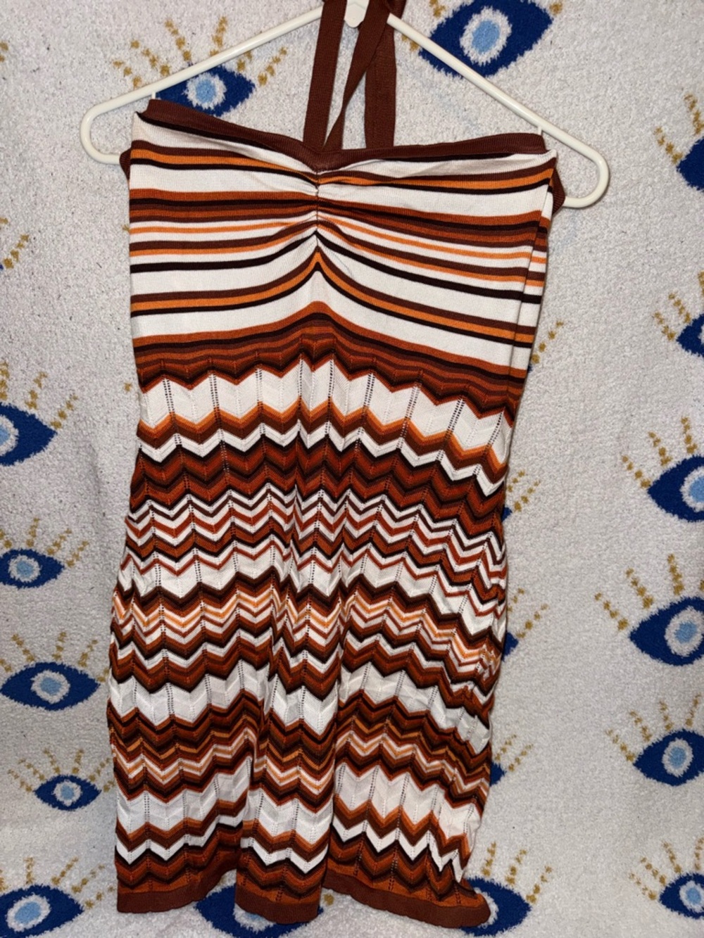 Crave Fame Rust, Brown & Cream Striped Knit Dress